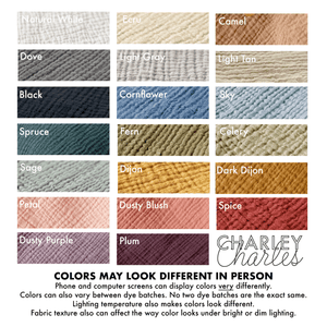 Cotton Gauze Napkin - 12X12 - Many Colors Available - Charley Charles