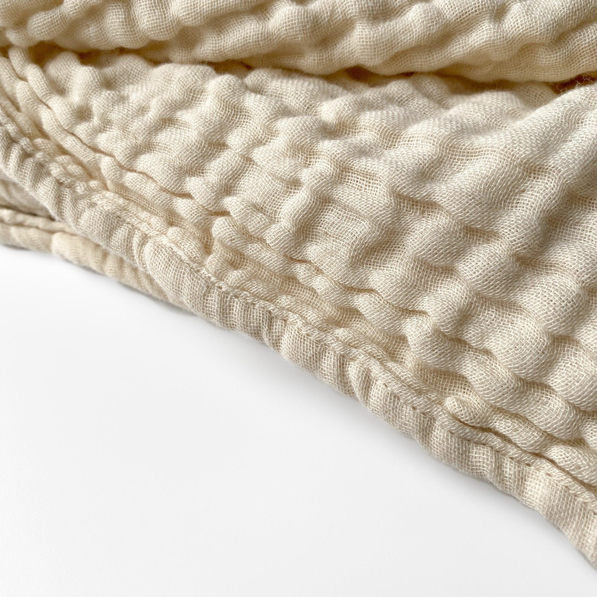 Cotton Gauze Throw Blanket / LIGHTWEIGHT 4 Layer Muslin - IVORY - Charley Charles