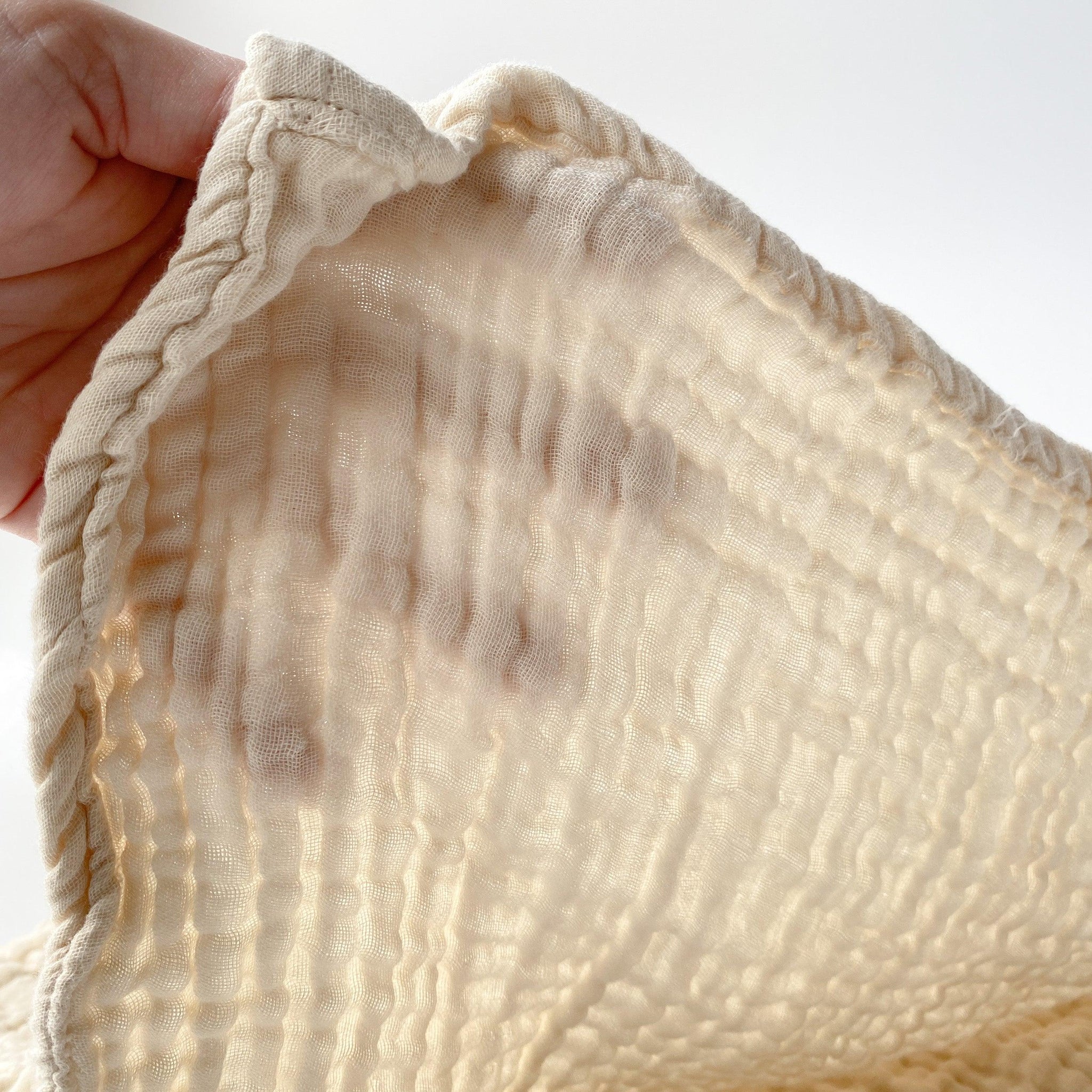 Cotton Gauze Throw Blanket / LIGHTWEIGHT 4 Layer Muslin - IVORY - Charley Charles