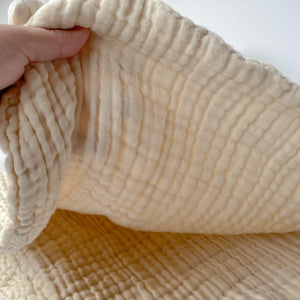 Cotton Gauze Throw Blanket / THICK 8 Layer Muslin - IVORY - Charley Charles