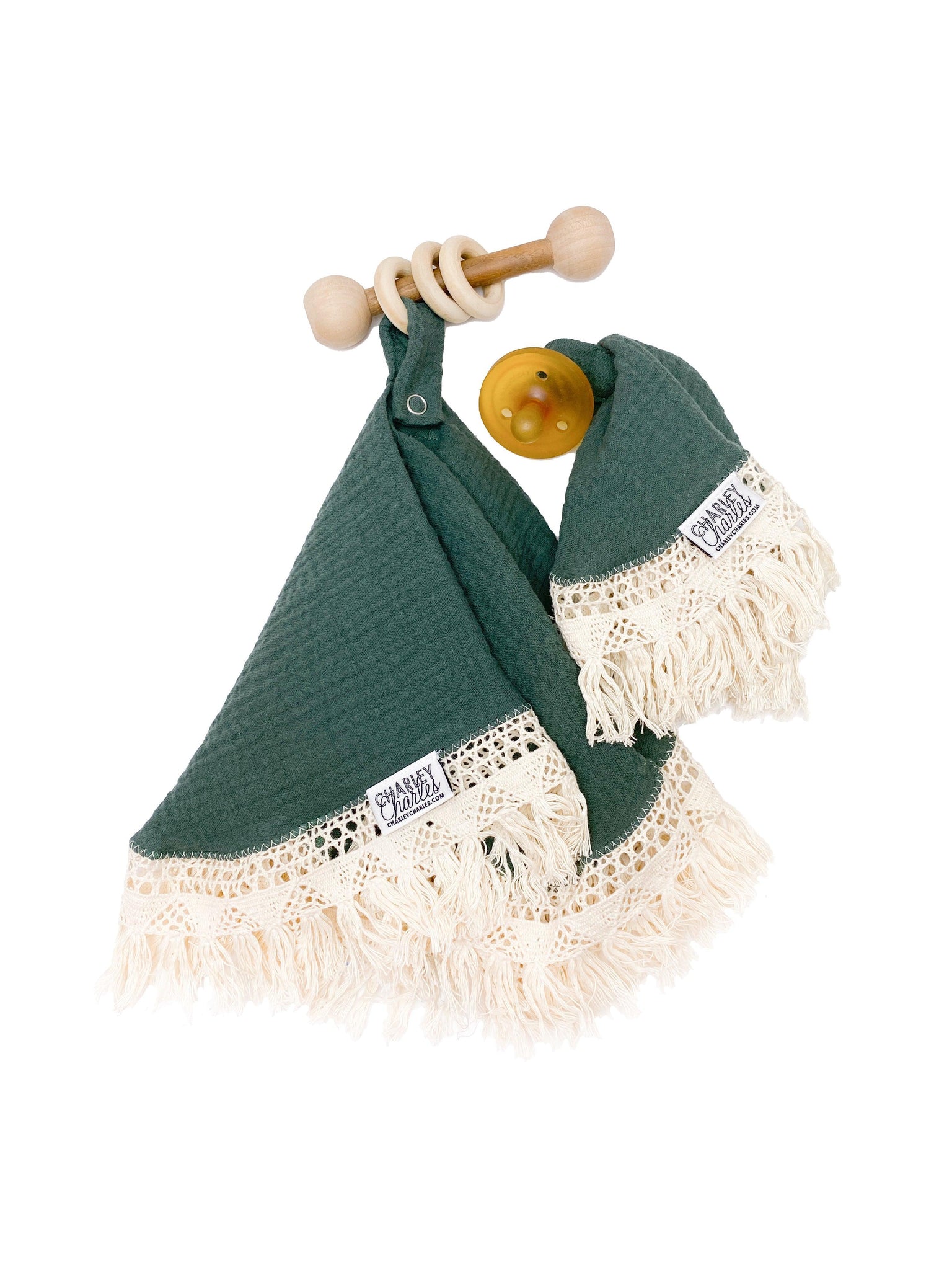 The Fringe Pacifier Blanket - 2 Sizes - MANY COLORS AVAILABLE - Charley Charles