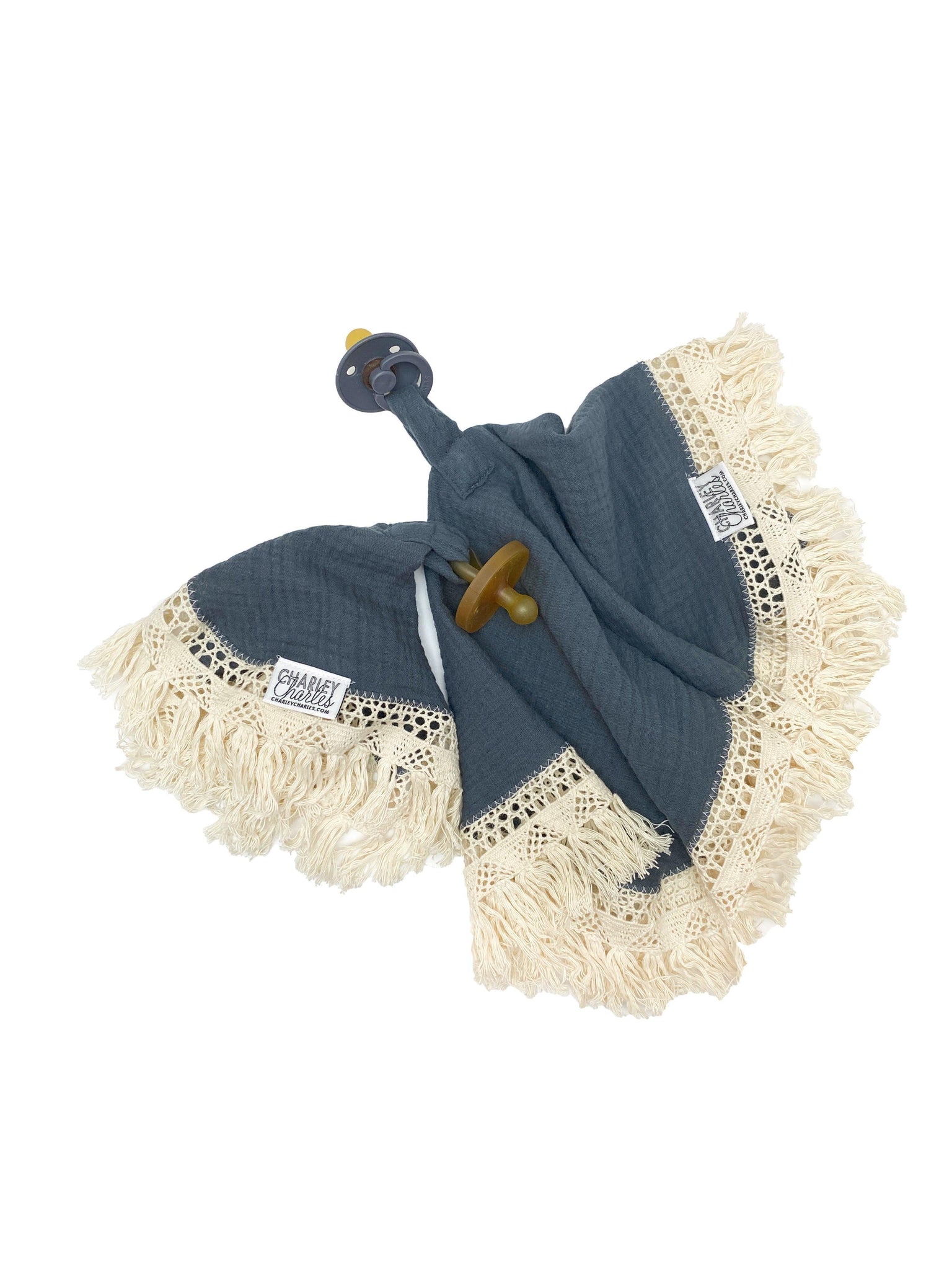 The Fringe Pacifier Blanket - 2 Sizes - MANY COLORS AVAILABLE - Charley Charles