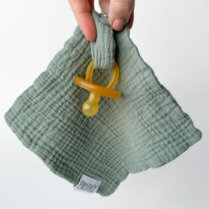 Gauze Pacifier Holder Blanket - Mini 7 X 7 - MANY COLORS AVAILABLE - Charley Charles