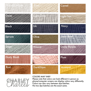 Thick Cotton Gauze Bandana Bib - Many Colors Available - Charley Charles